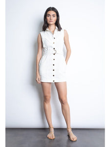 Ka3701 White Denim Dress