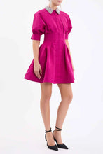 Load image into Gallery viewer, Re1202 Berry Embellished Collar Dress
