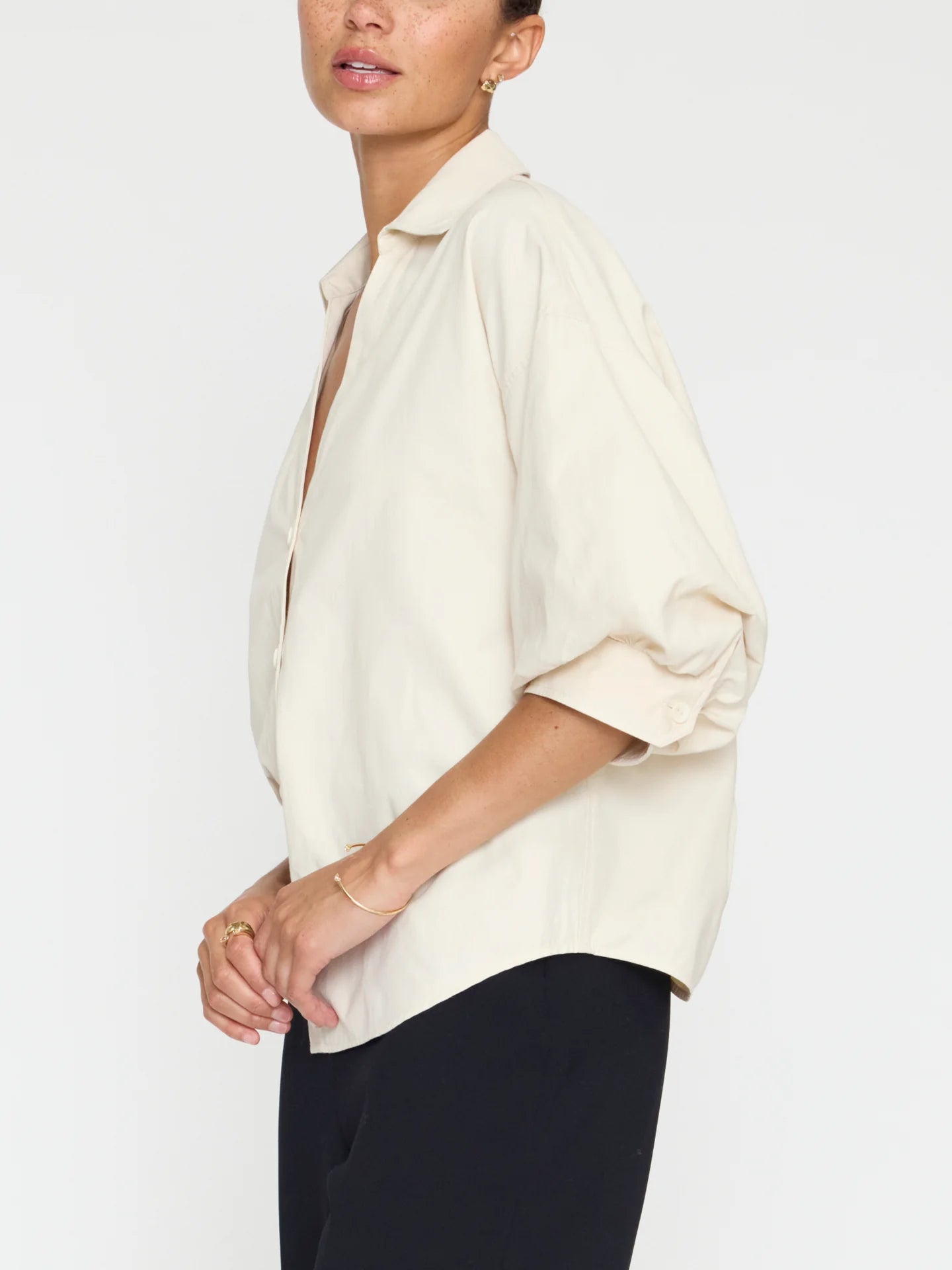 Brjcp4219 Bone Poplin Top