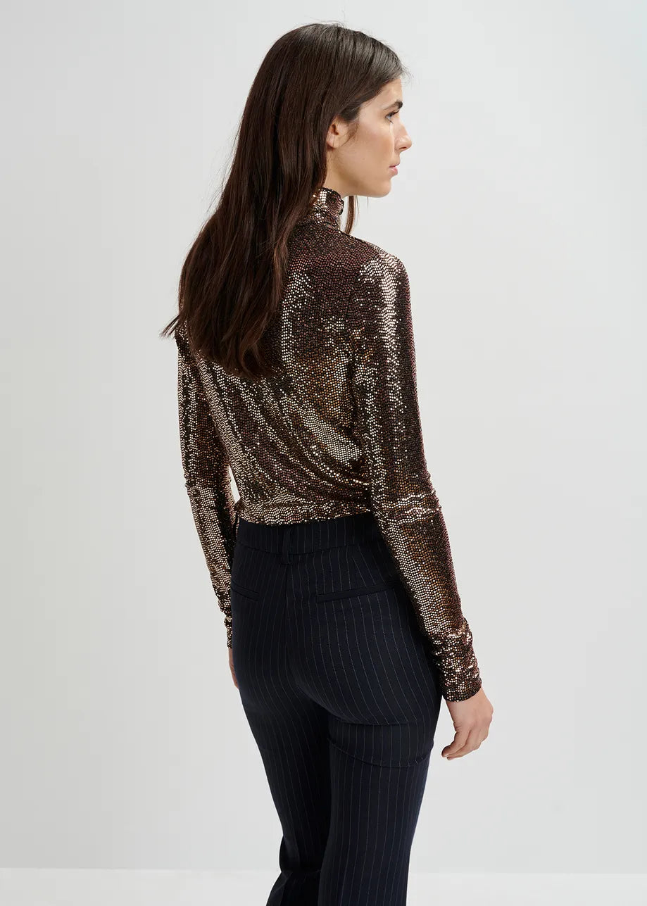 Esgeaker Gold Sequin Turtleneck