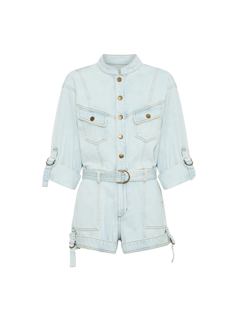 Kim64 Light Wash Denim Romper