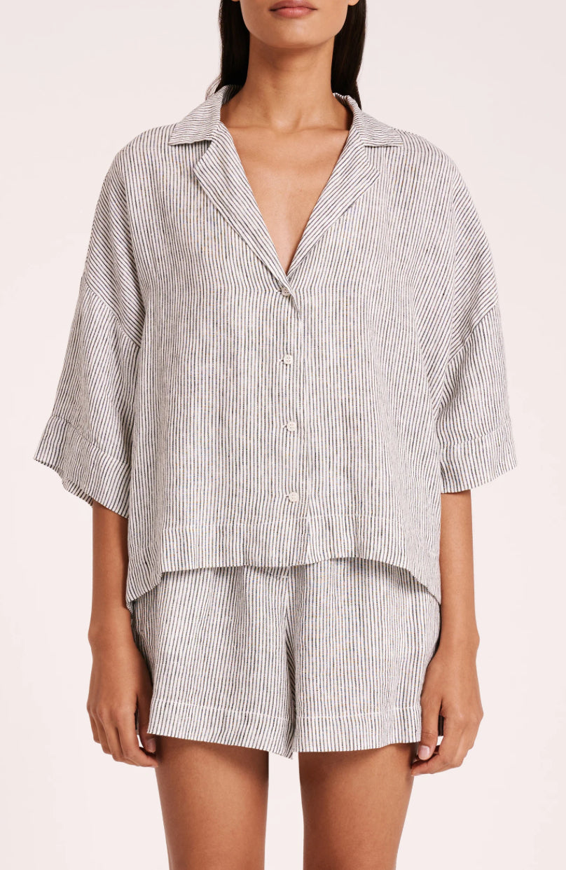 Nu901 Stripe Linen Shirt