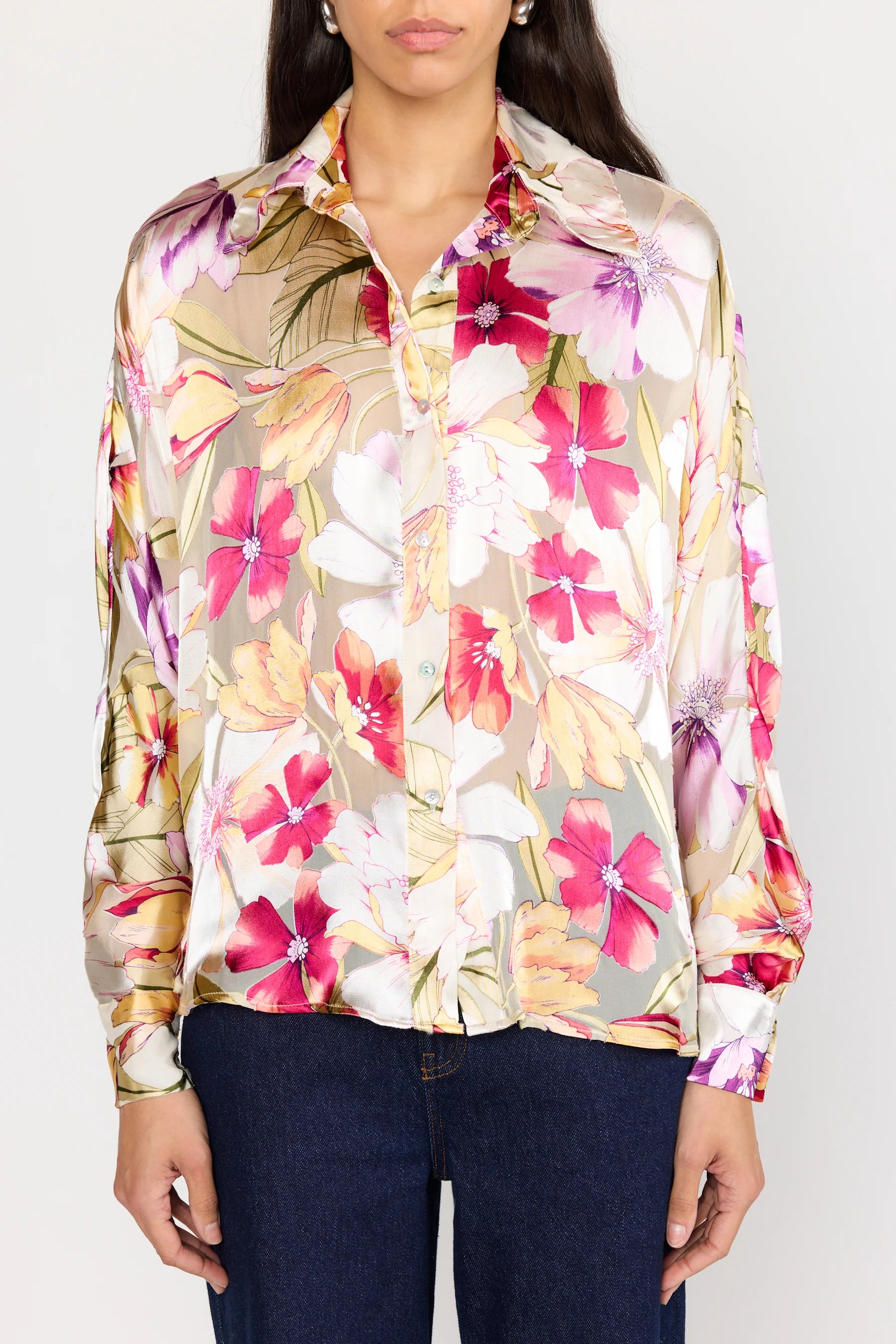 Ch214 Floral Burnout Blouse