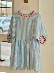 La1025 Stripe Linen Dress