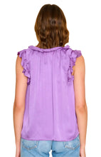Load image into Gallery viewer, Xix365453 Purple Silk Flutter Sleeve Top
