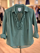Load image into Gallery viewer, As23d Bottle Green Ruffle Top

