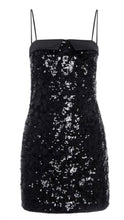 Load image into Gallery viewer, Le3119 Black Sequin Tux Dress
