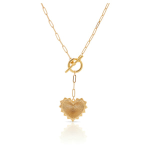 Lariat Heart of Gold Necklace