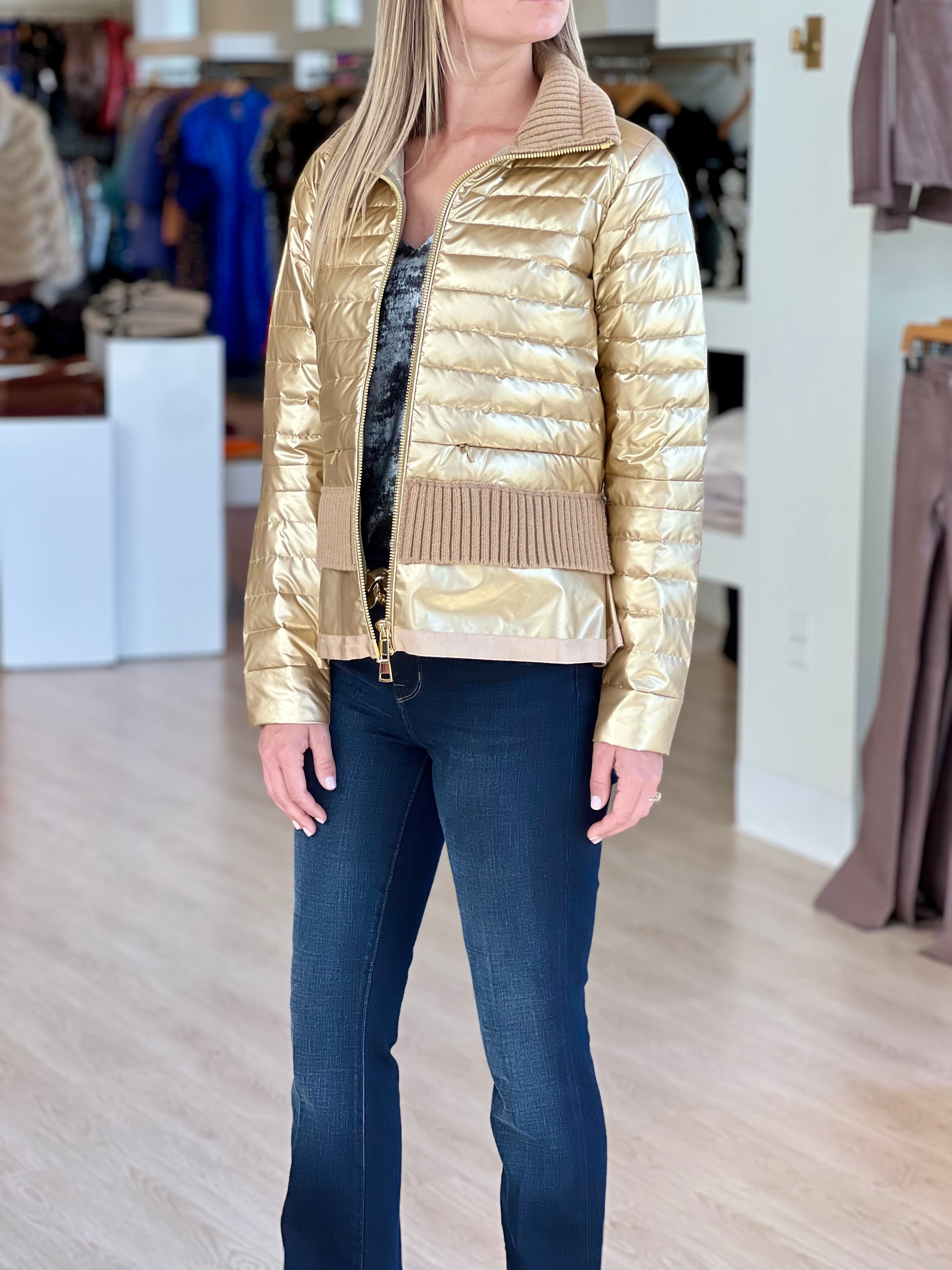 Adolivia Metallic Quilted Jacket