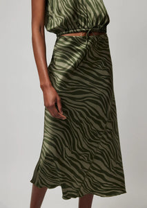 Ataw9874 Zebra Silk Maxi Skirt