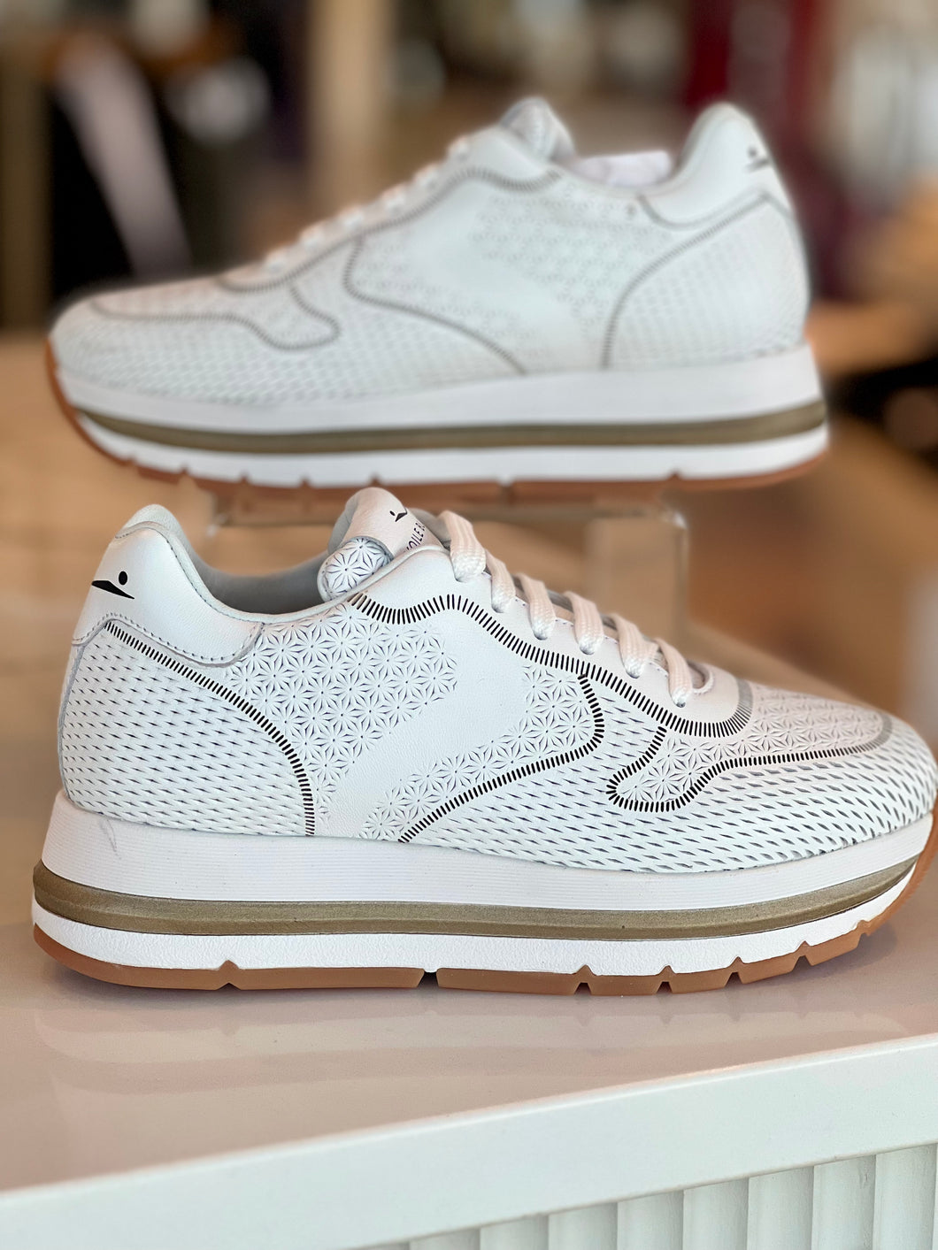 Maran White Leather Platform Sneaker