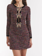 Load image into Gallery viewer, Sa10873 Tweed Bow Embellished Dress
