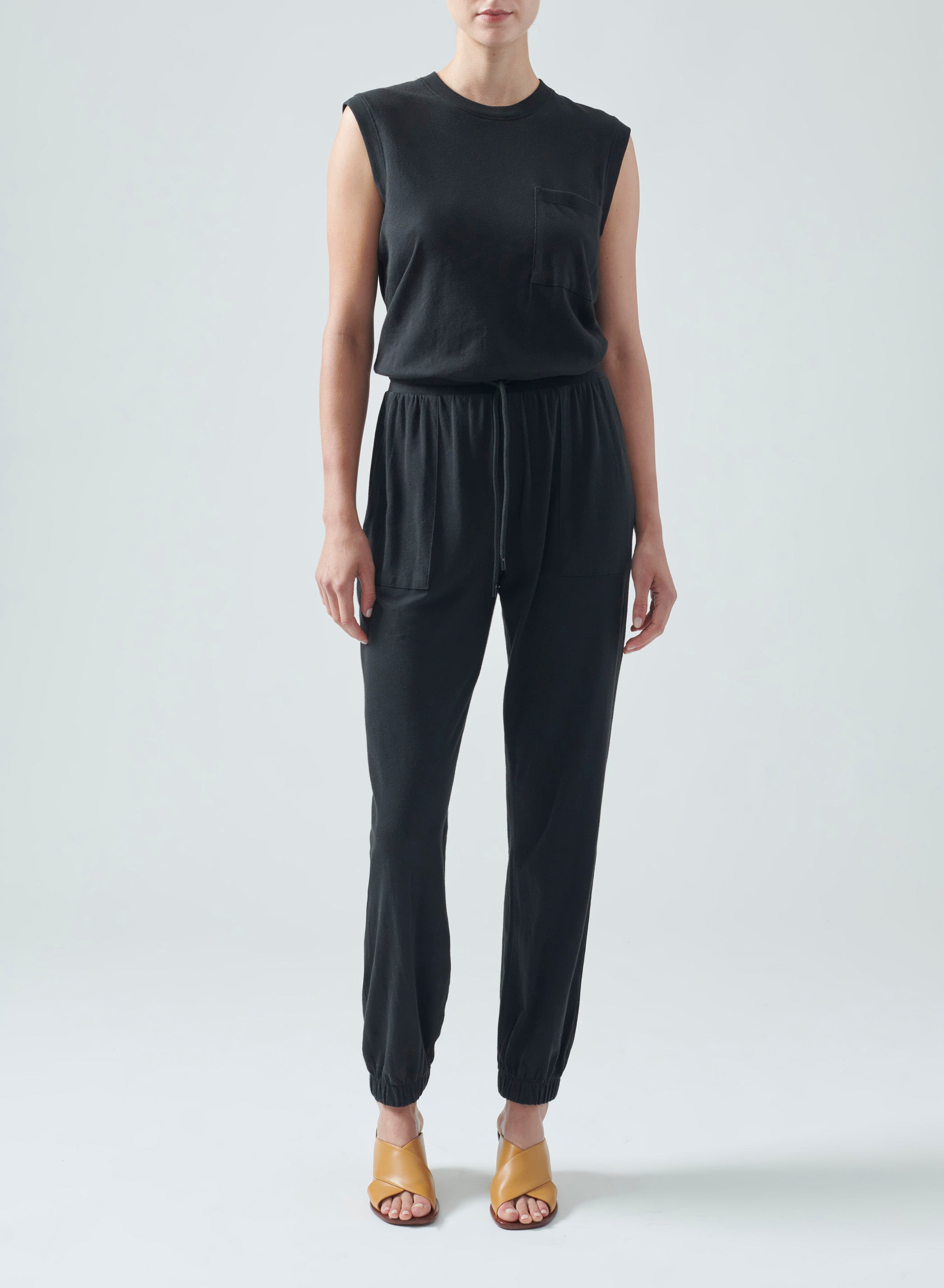 Ataw3205 Black Sleeveless Jumpsuit