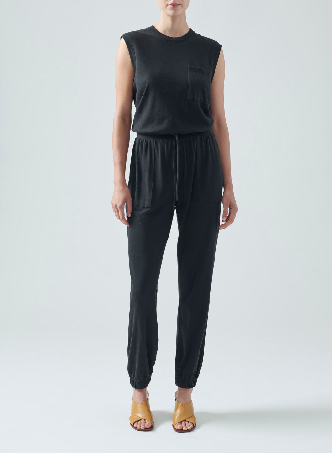 Ataw3205 Black Sleeveless Jumpsuit