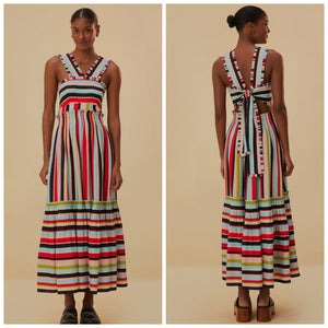 Fa317658 Color Stripes Maxi Dress