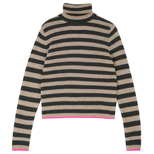 Ju381 Neon Pink Trim Sweater