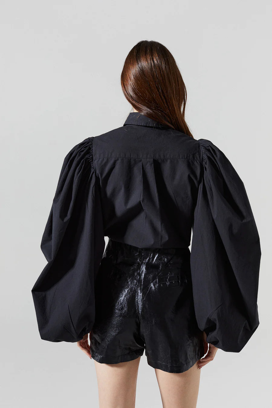 La1425 Lanhtropy Black Poplin Blouse