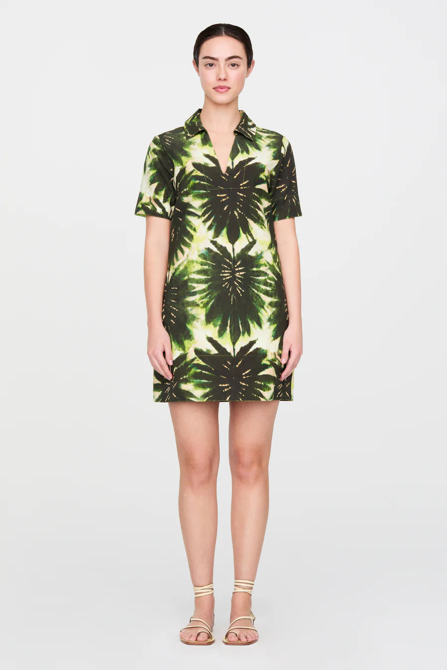 Ma2d15 Green Palm Shift Dress