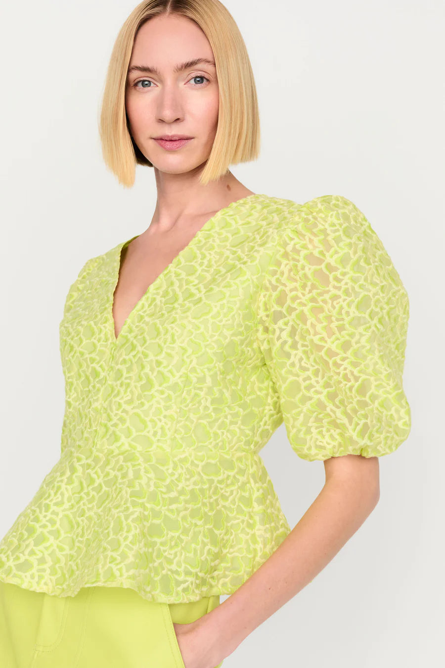 Ma1q10 Marie Oliver Sundew Organza Peplum Top