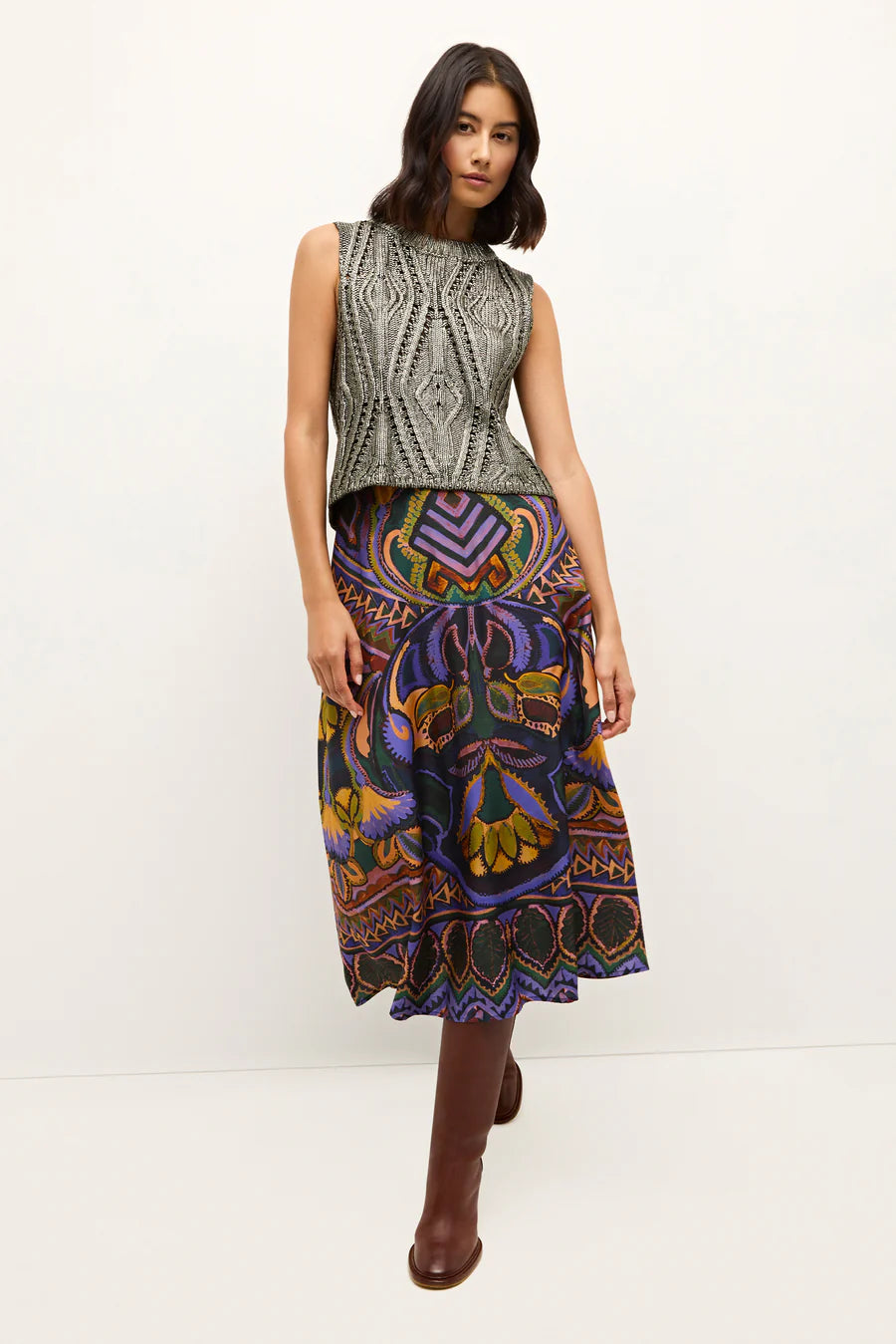 Ma3d1 Silk Midi Skirt