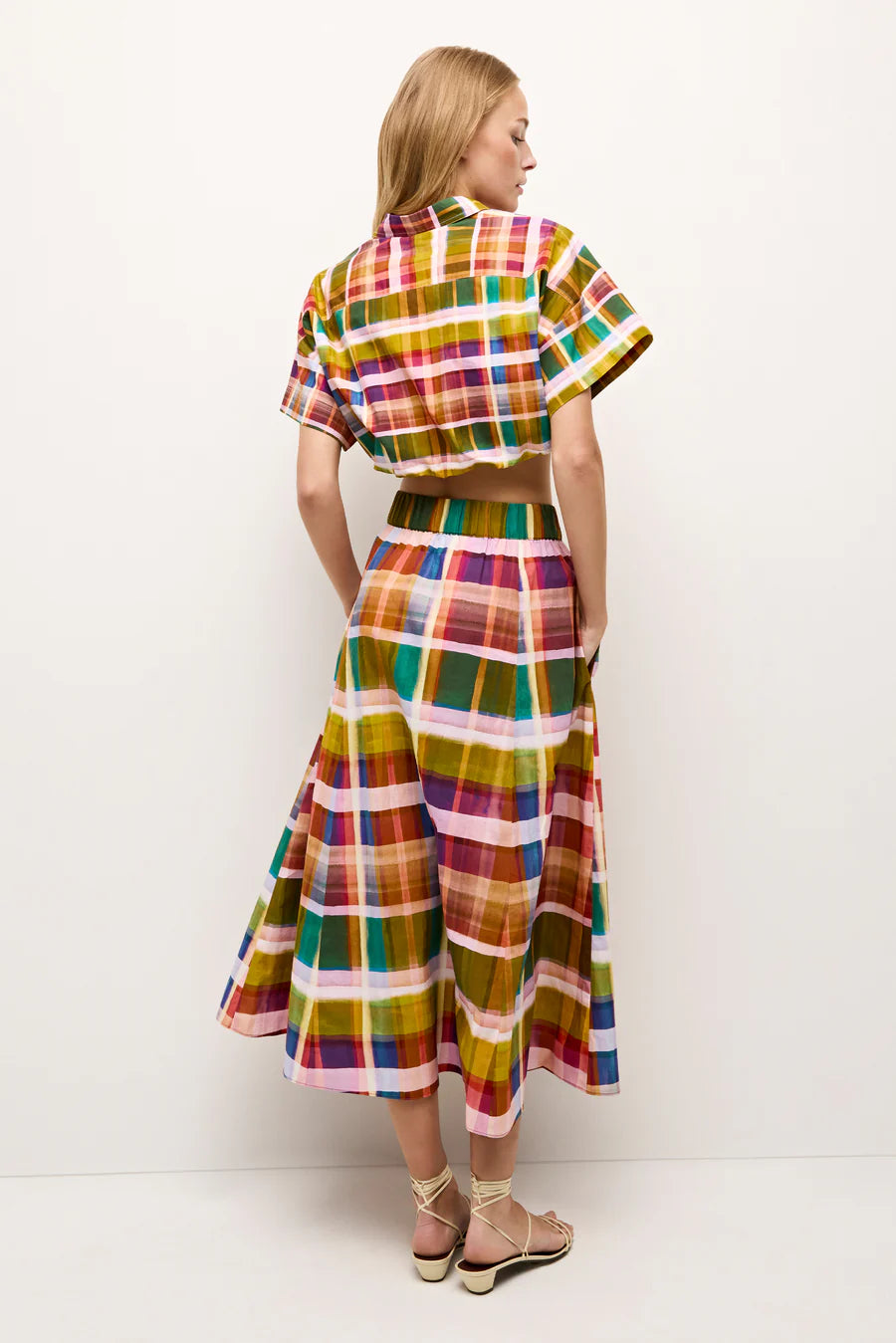 Ma391 Madras Midi Skirt