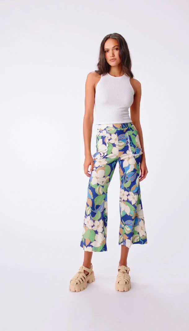 Sm2420 Blue Cabana Cropped Pant