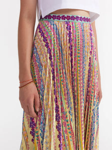 Sa2210 Bloom Pleated Midi Skirt
