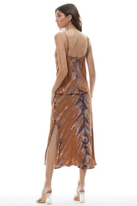 Yf2224 Caramel Tie Dye Midi Skirt