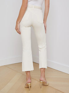 La2651 Vintage White Crop Flare Jean