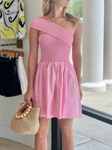 Sw1104 One Shoulder Pink Mini Dress