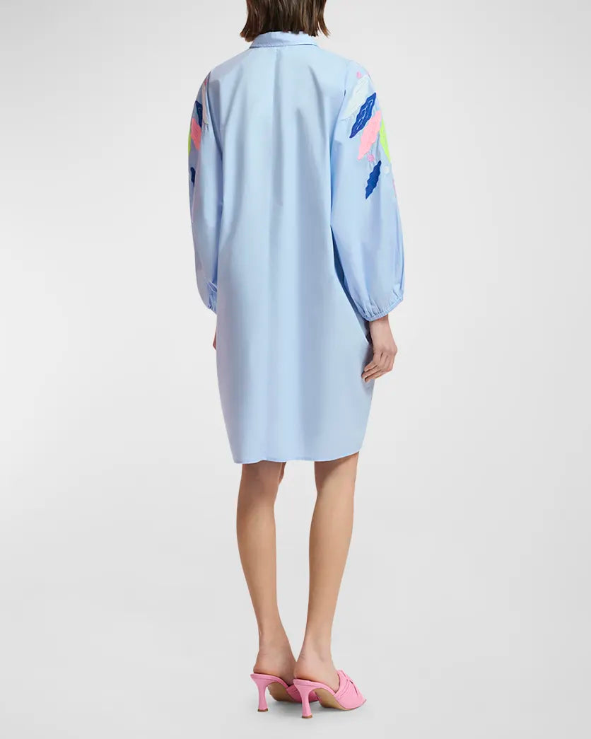 Esgalam Embroidered Poplin Shirtdress