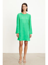 Load image into Gallery viewer, Vegoldie Emerald Satin Shift Dress
