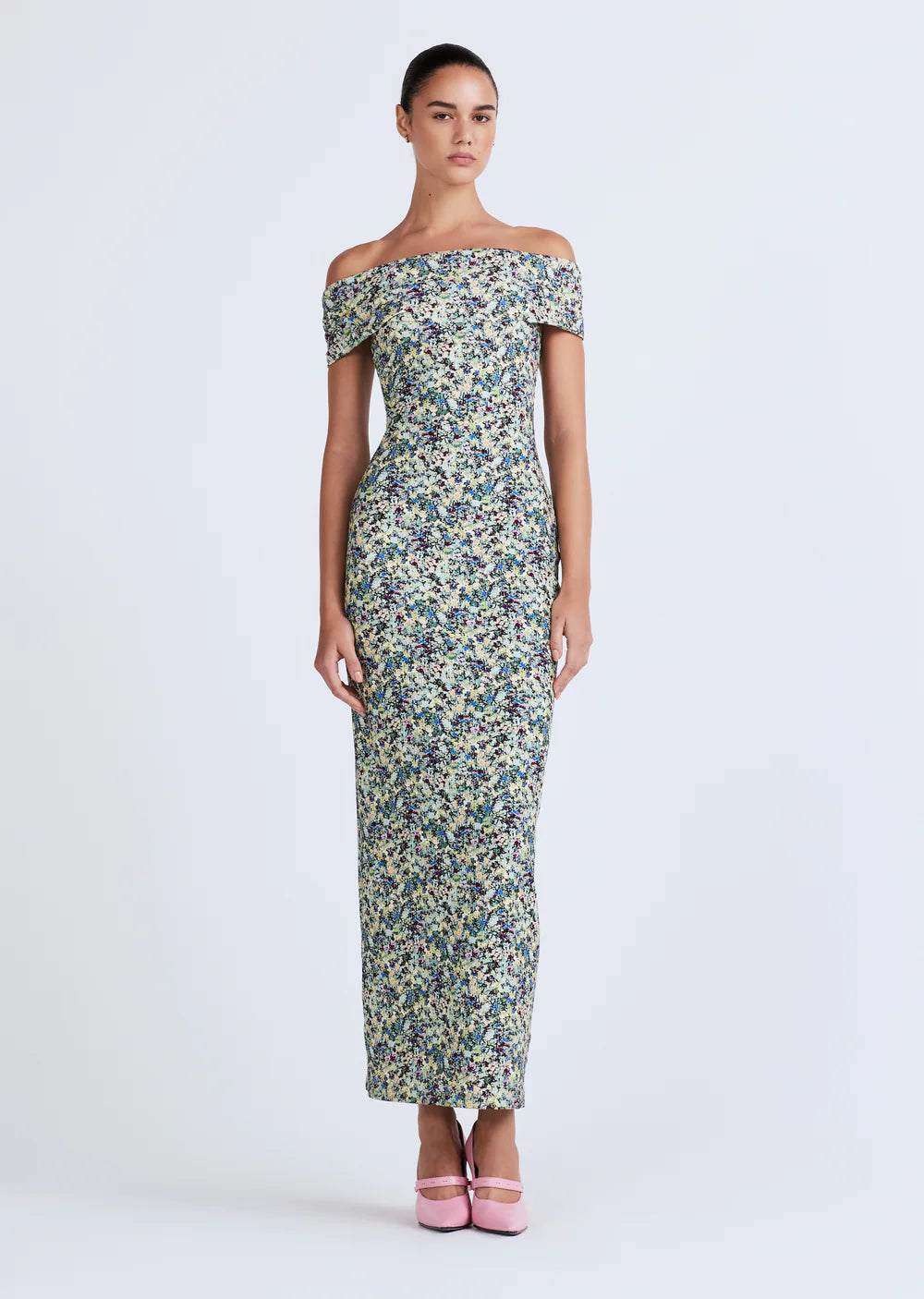 De425369 Floral Foldover Maxi Dress