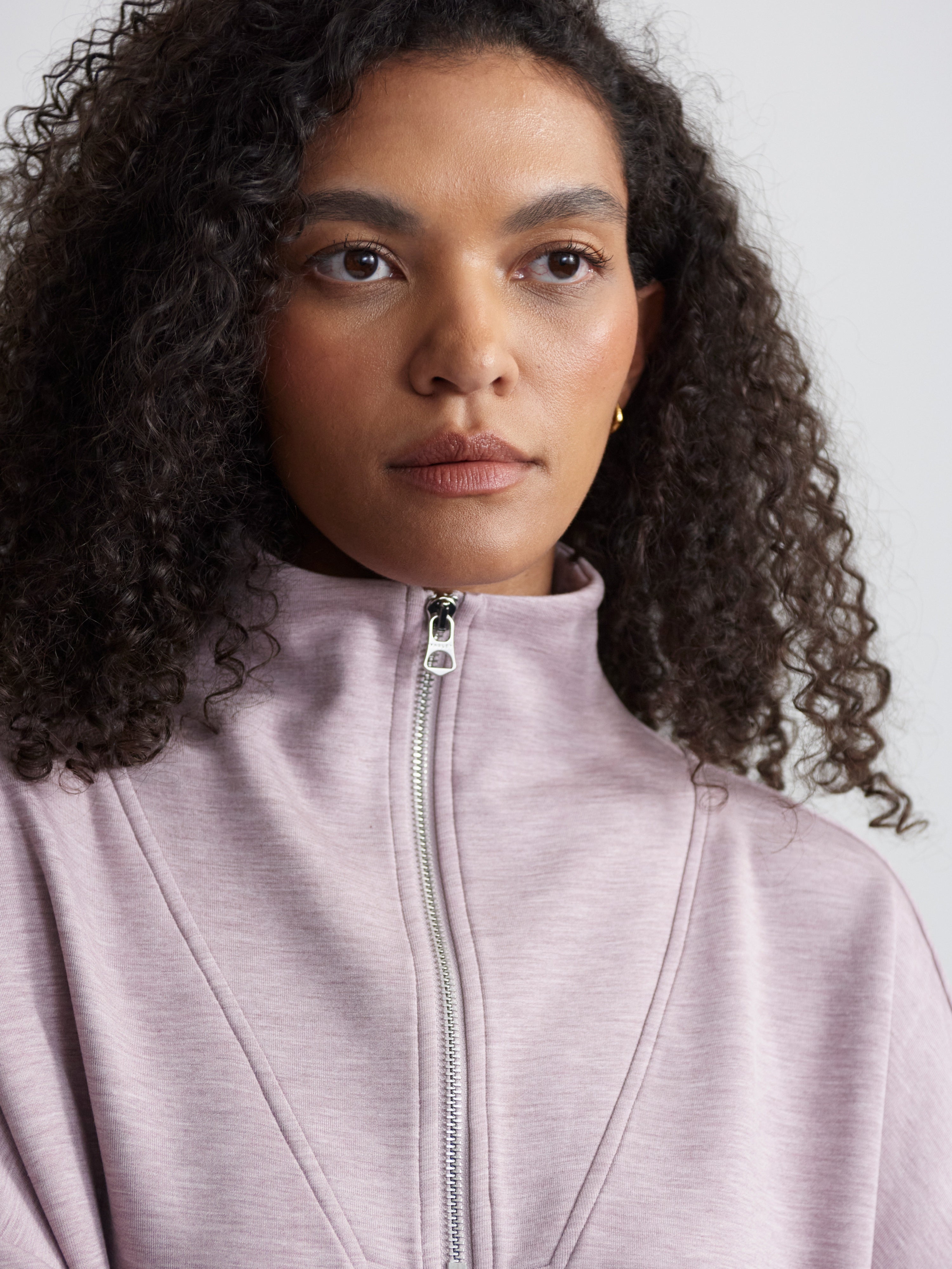 Va01461 Mauve Marl Half Zip Sweatshirt