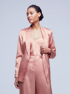 La1680 L’agence Rose Tan Silk Blazer